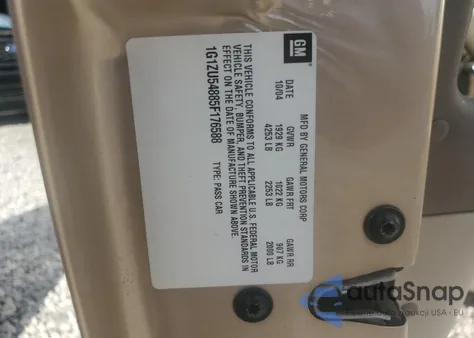 2005 Chevrolet Malibu Lt z USA, uszkodzony, nr VIN 1G1ZU54885F176588